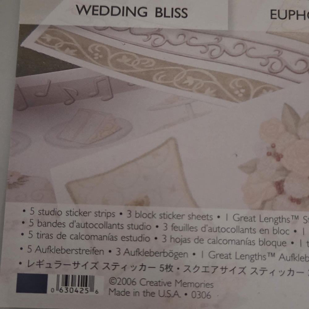 Creative Memories Wedding Bliss Sticker Set